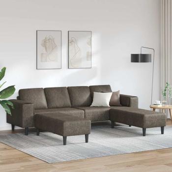 ARDEBO.de - Sofa Set 3 pcs Dunkelgrau Faux Wildleder
