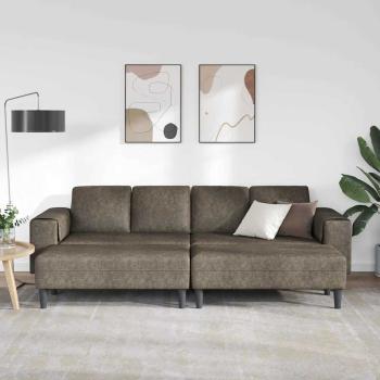Sofa Set 3 pcs Dunkelgrau Faux Wildleder