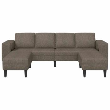 Sofa Set 3 pcs Dunkelgrau Faux Wildleder