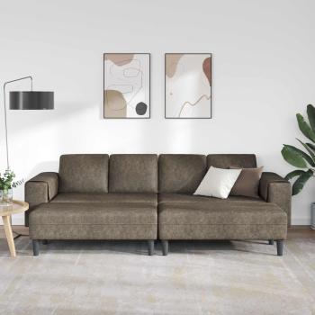 Sofa Set 3 pcs Dunkelgrau Faux Wildleder