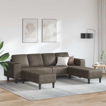 Sofa Set 3 pcs Dunkelgrau Faux Wildleder