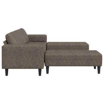 Sofa Set 3 pcs Dunkelgrau Faux Wildleder