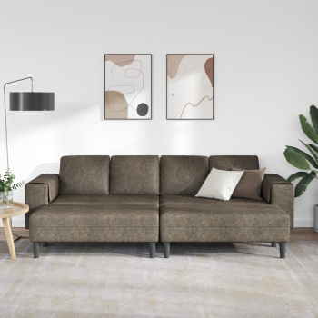 Sofa Set 3 pcs Dunkelgrau Faux Wildleder