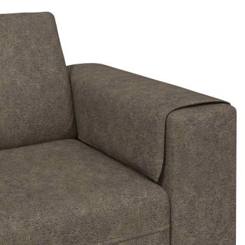 Sofa Set 3 pcs Dunkelgrau Faux Wildleder