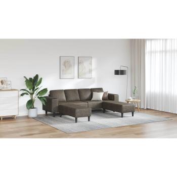 Sofa Set 3 pcs Dunkelgrau Faux Wildleder