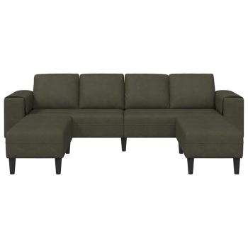Sofa Set 3 pcs Armeegrün Faux Wildleder