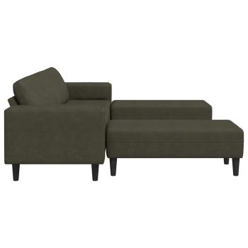 Sofa Set 3 pcs Armeegrün Faux Wildleder