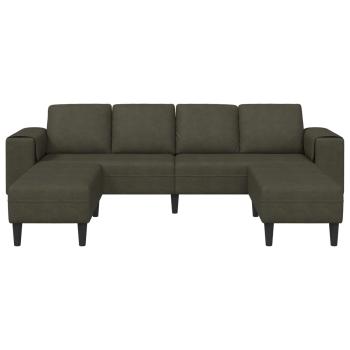 Sofa Set 3 pcs Armeegrün Faux Wildleder