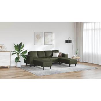 Sofa Set 3 pcs Armeegrün Faux Wildleder