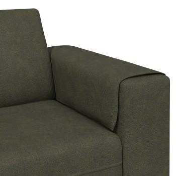 Sofa Set 3 pcs Armeegrün Faux Wildleder