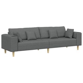 Stoffsofa mit Kissen Dunkelgrau 208 cm Stoff