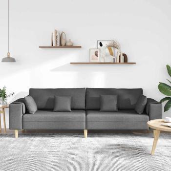 Stoffsofa mit Kissen Dunkelgrau 208 cm Stoff