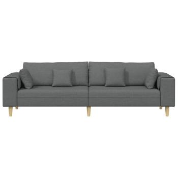 Stoffsofa mit Kissen Dunkelgrau 208 cm Stoff