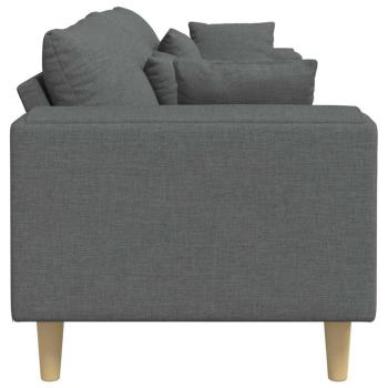 Stoffsofa mit Kissen Dunkelgrau 208 cm Stoff