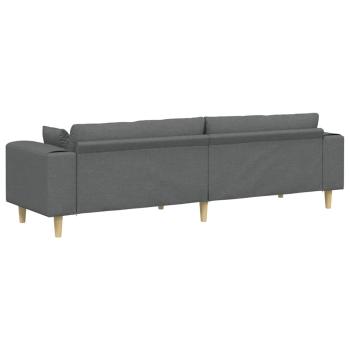 Stoffsofa mit Kissen Dunkelgrau 208 cm Stoff