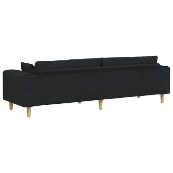 Stoffsofa mit Kissen Schwarz 208 cm Stoff