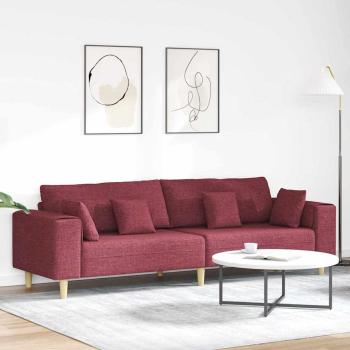 ARDEBO.de - Stoffsofa mit Kissen Weinrot 208 cm Stoff