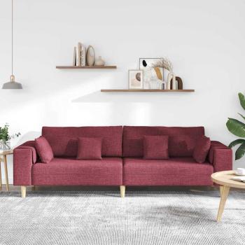Stoffsofa mit Kissen Weinrot 208 cm Stoff