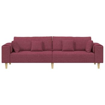 Stoffsofa mit Kissen Weinrot 208 cm Stoff