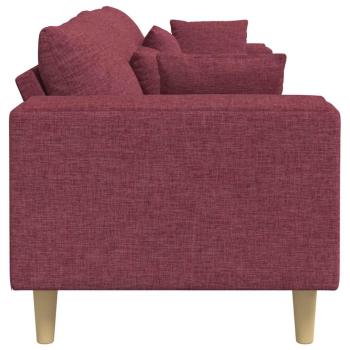 Stoffsofa mit Kissen Weinrot 208 cm Stoff