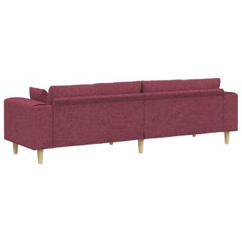 Stoffsofa mit Kissen Weinrot 208 cm Stoff