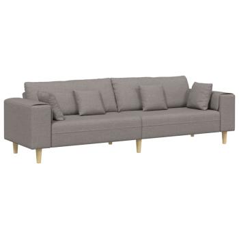 Stoffsofa mit Kissen Taupe 208 cm Stoff