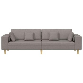 Stoffsofa mit Kissen Taupe 208 cm Stoff