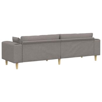 Stoffsofa mit Kissen Taupe 208 cm Stoff
