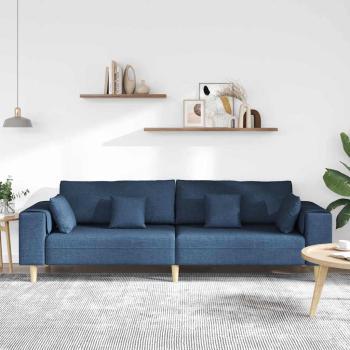 Stoffsofa mit Kissen Blau 208 cm Stoff