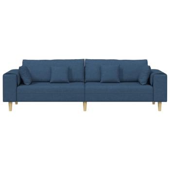 Stoffsofa mit Kissen Blau 208 cm Stoff