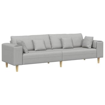 Stoffsofa mit Kissen Wolken-Grau 208 cm Stoff