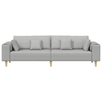 Stoffsofa mit Kissen Wolken-Grau 208 cm Stoff