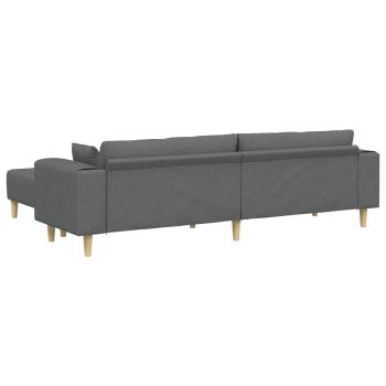 Stoffsofa mit Kissen 3 pcs Dunkelgrau 208 cm Stoff