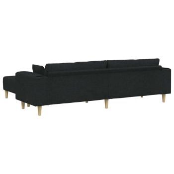 Stoffsofa mit Kissen 3 pcs Schwarz 208 cm Stoff