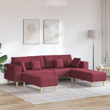 ARDEBO.de - Stoffsofa mit Kissen 3 pcs Weinrot 208 cm Stoff