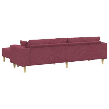 Stoffsofa mit Kissen 3 pcs Weinrot 208 cm Stoff