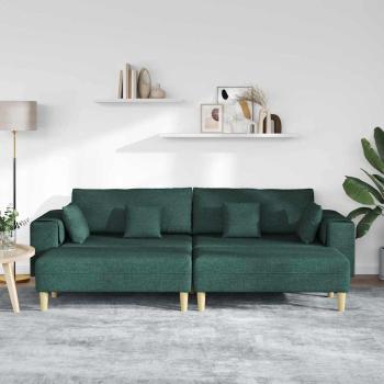 Stoffsofa mit Kissen 3 pcs Dunkelgrün 208 cm Stoff