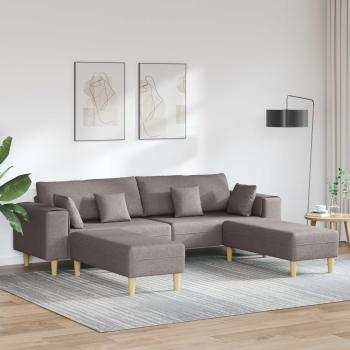ARDEBO.de - Stoffsofa mit Kissen 3 pcs Taupe 208 cm Stoff