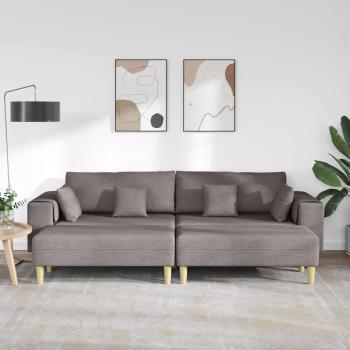 Stoffsofa mit Kissen 3 pcs Taupe 208 cm Stoff