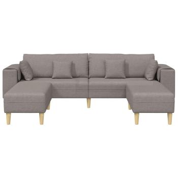 Stoffsofa mit Kissen 3 pcs Taupe 208 cm Stoff