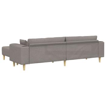 Stoffsofa mit Kissen 3 pcs Taupe 208 cm Stoff