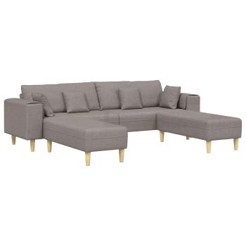 Stoffsofa mit Kissen 3 pcs Taupe 208 cm Stoff