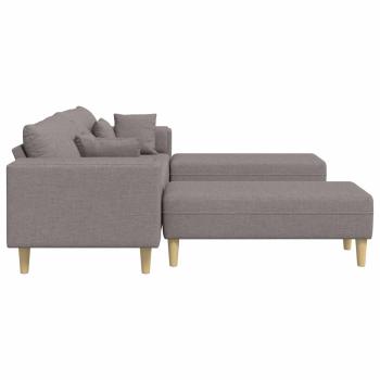 Stoffsofa mit Kissen 3 pcs Taupe 208 cm Stoff