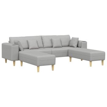 Stoffsofa mit Kissen 3 pcs Wolken-Grau 208 cm Stoff