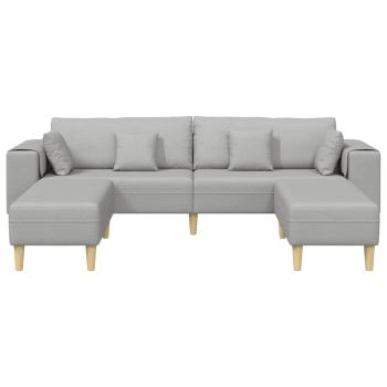 Stoffsofa mit Kissen 3 pcs Wolken-Grau 208 cm Stoff