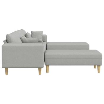 Stoffsofa mit Kissen 3 pcs Wolken-Grau 208 cm Stoff