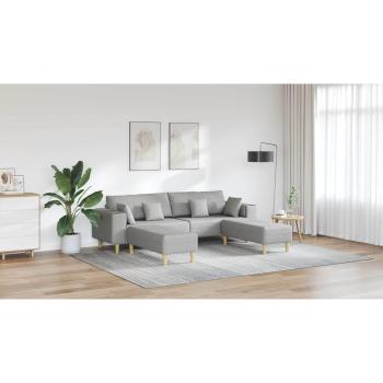 Stoffsofa mit Kissen 3 pcs Wolken-Grau 208 cm Stoff