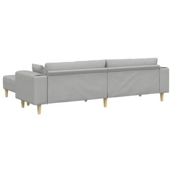 Stoffsofa mit Kissen 3 pcs Wolken-Grau 208 cm Stoff