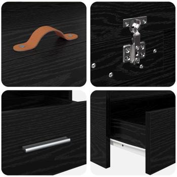 Bett mit Stauraum Schwarze Eiche 100 x 200 cm Holzwerkstoff