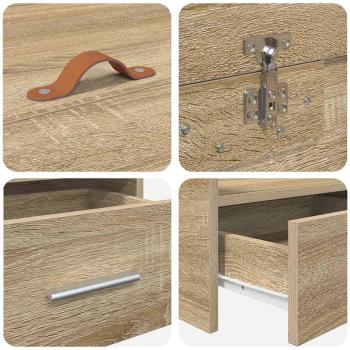 Bett mit Stauraum Sonoma Eiche 100 x 200 cm Holzwerkstoff